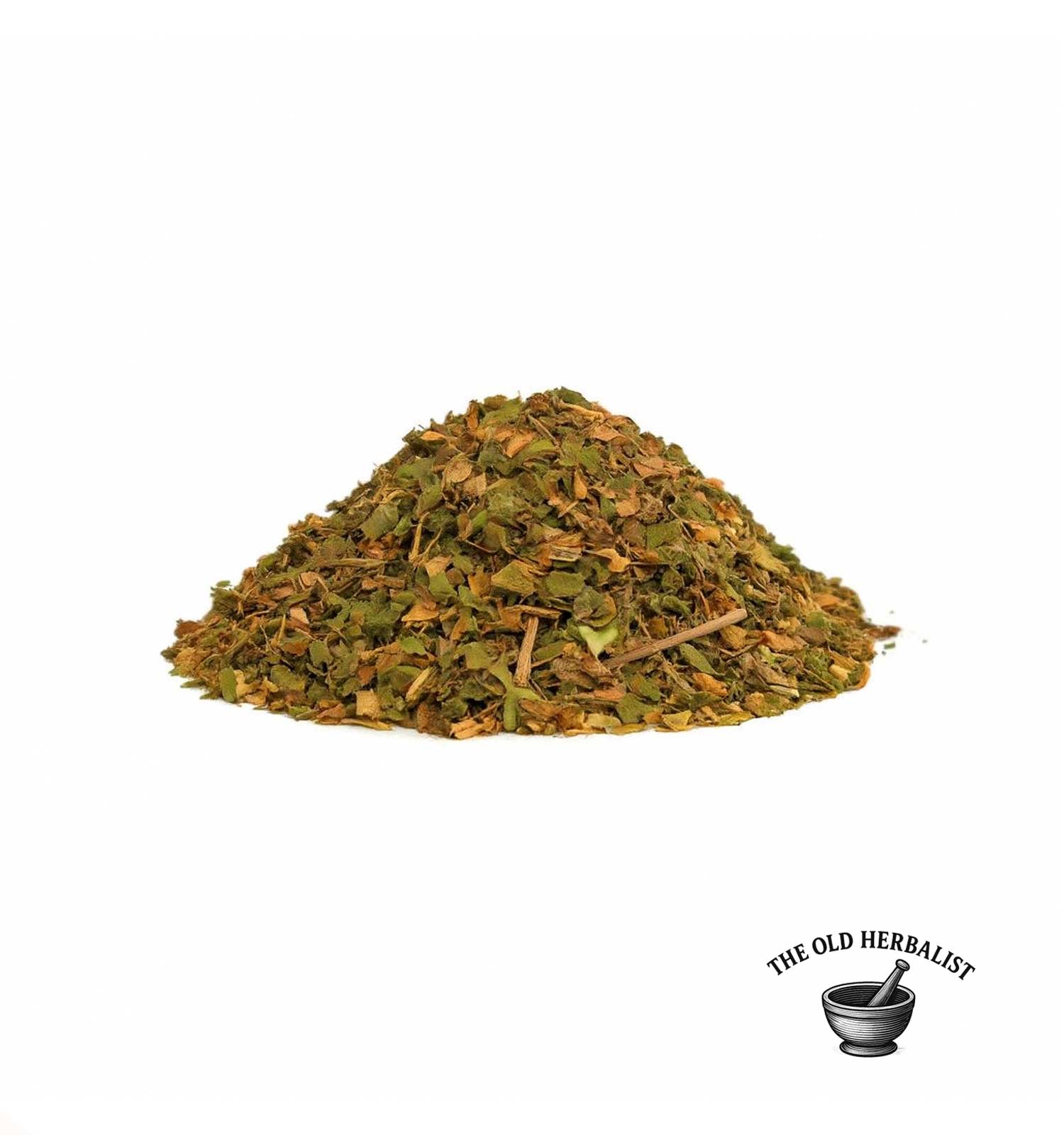 Loose hawthorn leaves and flowers for herbal tea and wellness.