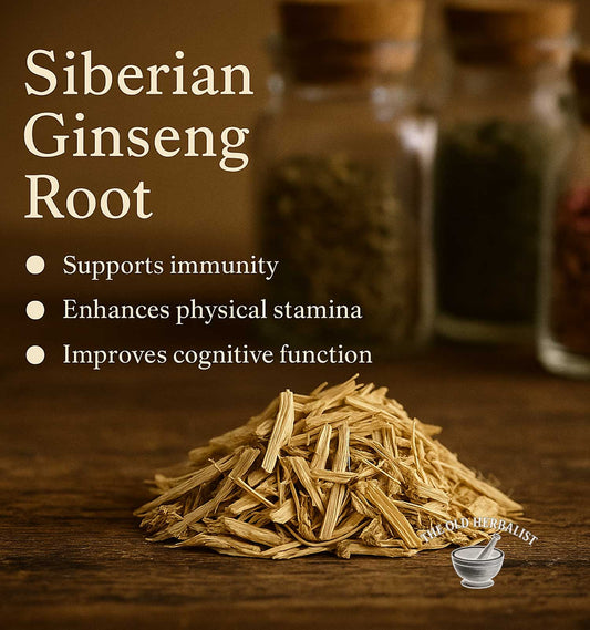 pile of Dried Siberian ginseng root