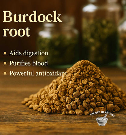 burdock root pieces in kraft pouch