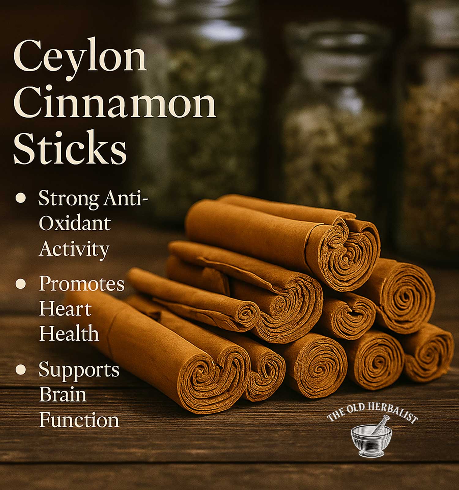 Whole Ceylon cinnamon sticks for tea and culinary use.