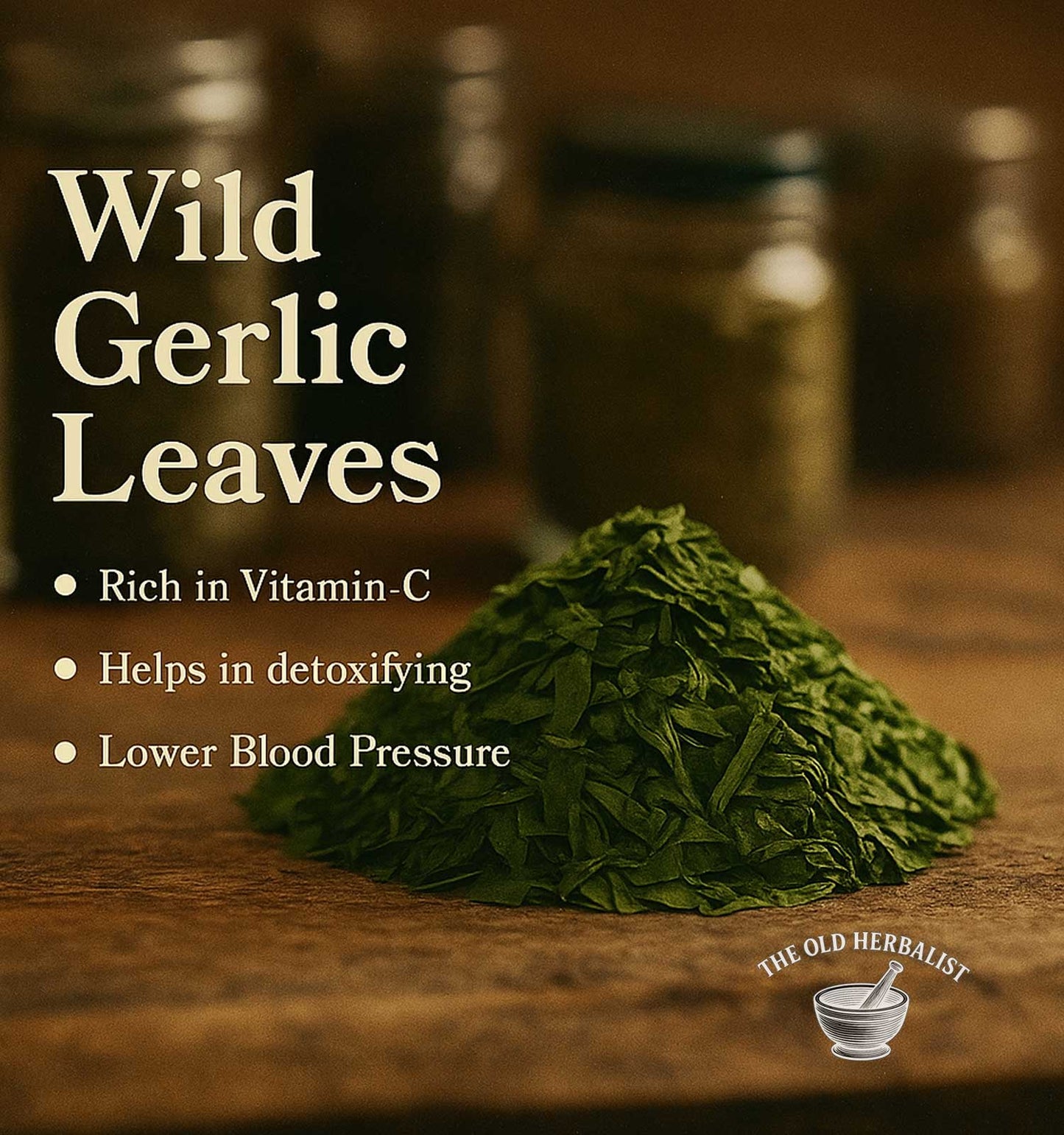 pile of Dried wild garlic with all the benefits