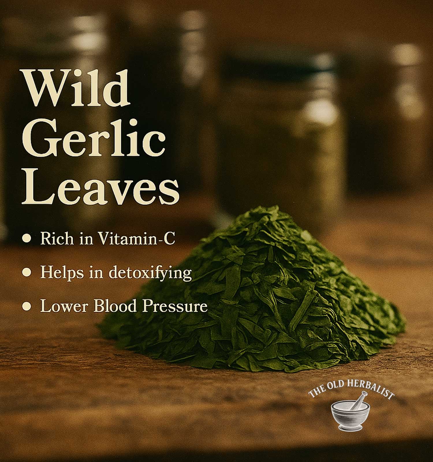 pile of Dried wild garlic with all the benefits