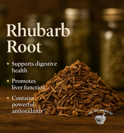 Dried rhubarb root
